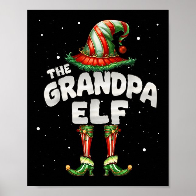 I'm The Grandpa Elf Family Matching Group Christma Poster (Front)