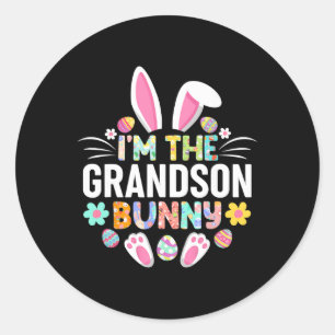 I'm The Grandson Bunny Funny Easter Day Family Mat Classic Round Sticker