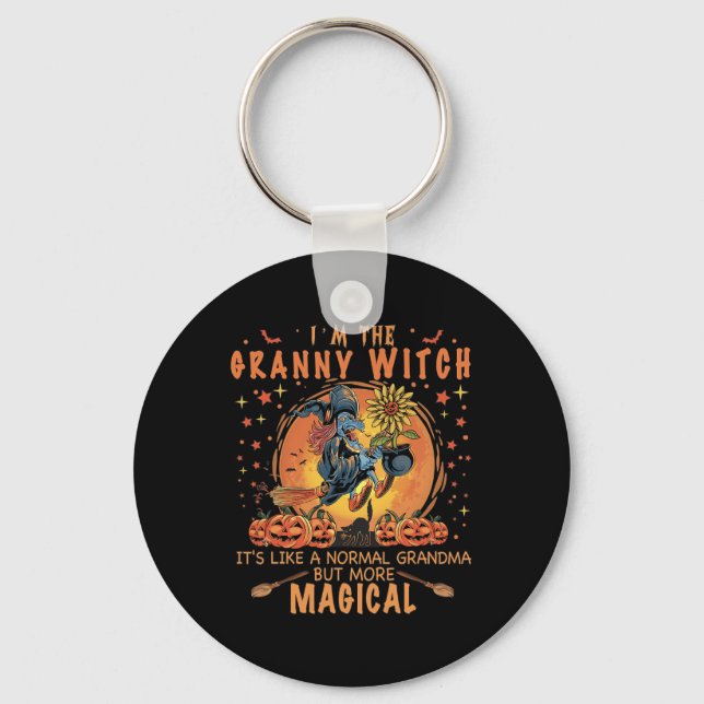 I'm The Granny Witch Like A Normal Grandma Sunflow Keychain (Front)
