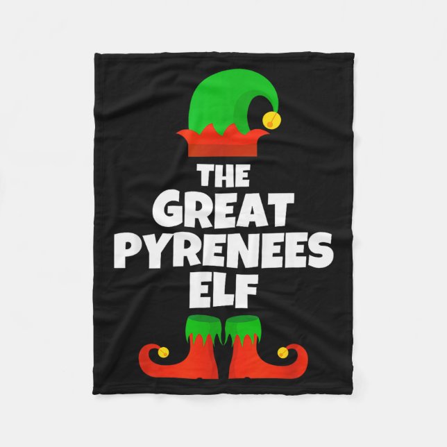 I'm The Great Pyrenees Elf Family Pajama Christmas Fleece Blanket (Front)