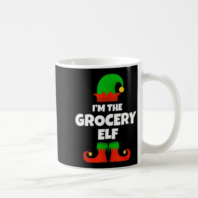 I'm The Grocery Elf Family Pajama Christmas Funny  Coffee Mug (Right)
