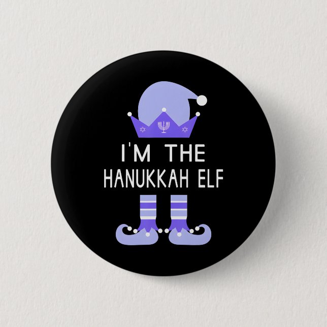 I'm The Hanukkah Elf Jewish Menorah Funny 2 Inch Round Button (Front)