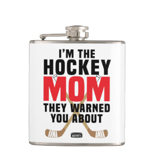 I'm the Hockey Mom They Warned You About Red Hip Flask