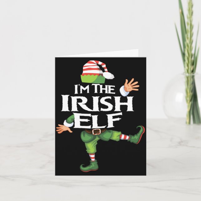 Im The Irish Elf Christmas Eve Xmas Elf Squad Cos  Card (Front)