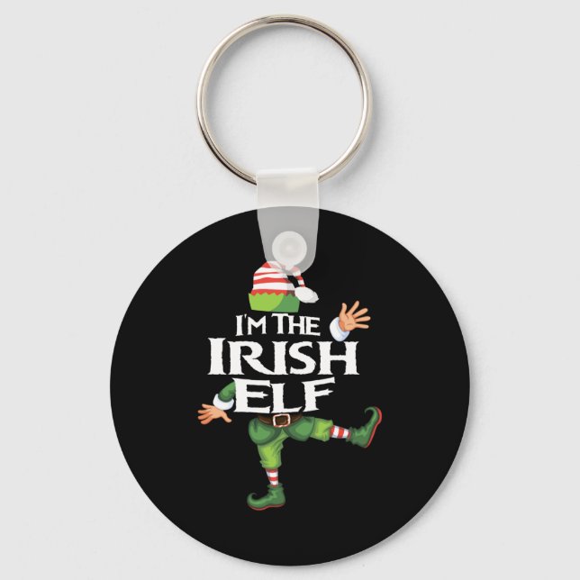 Im The Irish Elf Christmas Eve Xmas Elf Squad Cos  Keychain (Front)