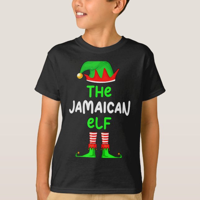 I'm The Jamaican Elf Jamaica Christmas Funny Pajam T-Shirt (Front)