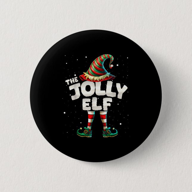 I'm The Jolly Elf Family Matching Group Christmas  2 Inch Round Button (Front)