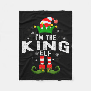 I'm The King Elf Christmas Family Pjs Costume Fleece Blanket