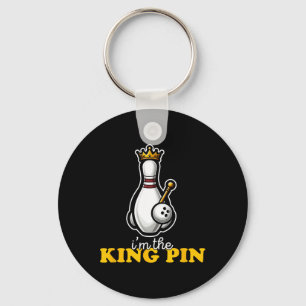 I'm The King Pin Cute Kawaii Bowling Pin Funny Keychain