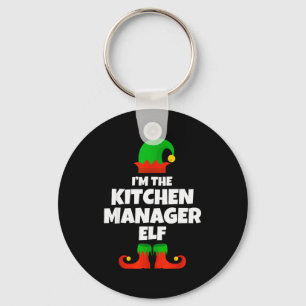 I'm The Kitchen Manager Elf Family Pajama Christma Keychain
