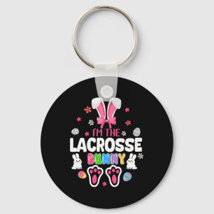 I'm The Lacrosse Bunny Easter Bunny Bow Tie Costum Keychain