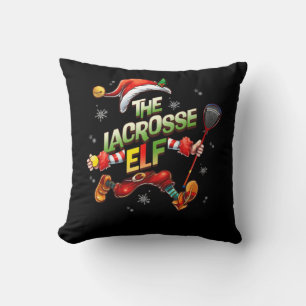 I'm The Lacrosse Elf Christmas Family Elf Player S Throw Pillow