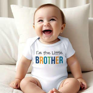 I'm the Little Brother Modern Colourful Boy's Baby Bodysuit