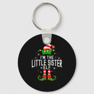 I'm The Little Sister Elf Christmas Family Pjs Cos Keychain