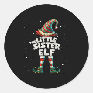 I'm The Little Sister Elf Family Matching Group Ch Classic Round Sticker