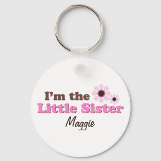 I'm The Little Sister Mod Flowers Personalized Keychain