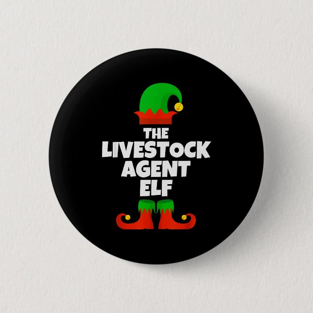I'm The Livestock Agent Elf Family Pajama Christma 2 Inch Round Button (Front)