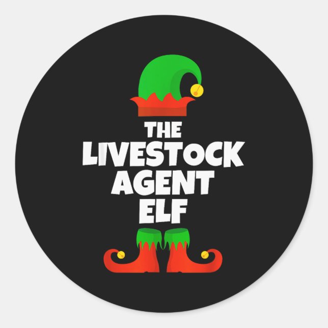 I'm The Livestock Agent Elf Family Pajama Christma Classic Round Sticker (Front)