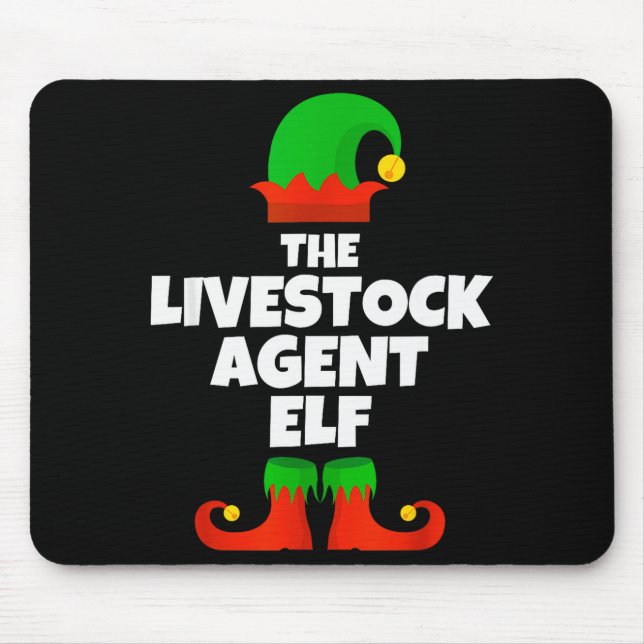 I'm The Livestock Agent Elf Family Pajama Christma Mouse Pad (Front)