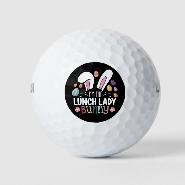 I'm The Lunch Lady Bunny Easter Matching Golf Balls (Front)
