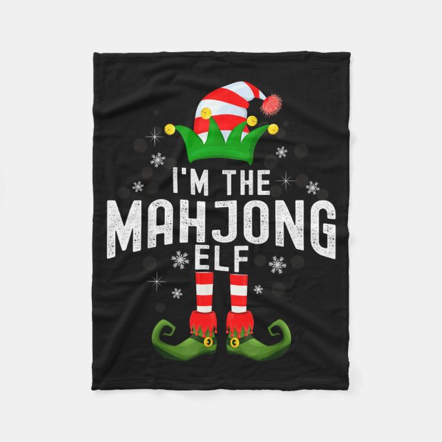 I'm The Mahjong Elf Christmas Family Pjs Costume  Fleece Blanket (Front)