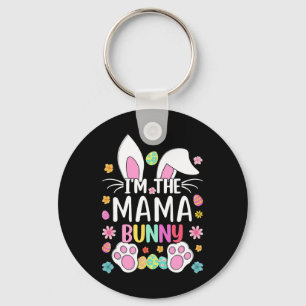 I'm The Mama Bunny Cute Easter Rabbit Ears Mom Bun Keychain
