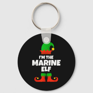 I'm The Marine Elf Family Pajama Christmas Biology Keychain