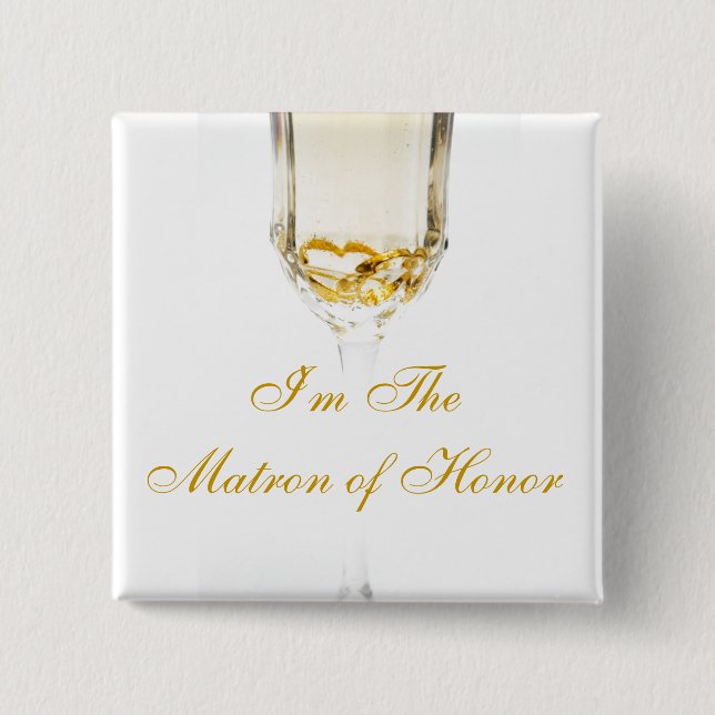 I'm The Matron of Honour 2 Inch Square Button (Front)