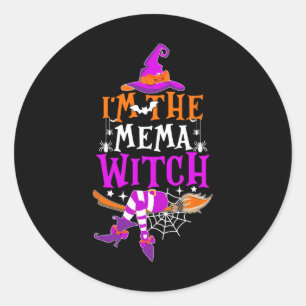 I'm The Mema Witch  Funny Halloween Family Matchin Classic Round Sticker