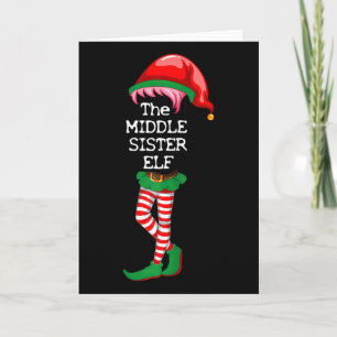 I'm The Middle Sister Elf Christmas Xmas Funny Mat Card