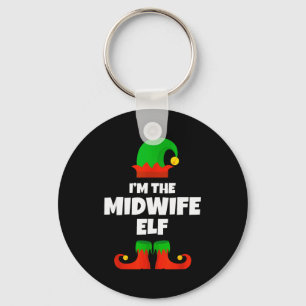 I'm The Midwife Elf Family Pajama Christmas Funny  Keychain
