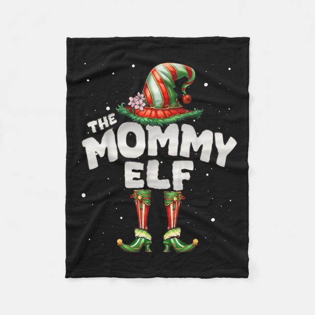 I'm The Mommy Elf Family Matching Group Christmas  Fleece Blanket (Front)