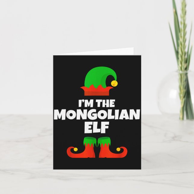 I'm The Mongolian Elf Family Pajama Christmas Funn Card (Front)