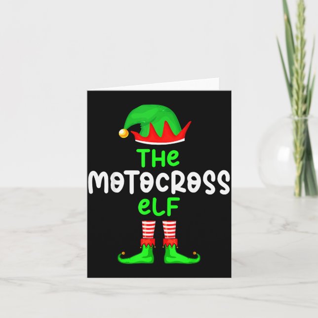 I'm The Motocross Elf Dirt Bike Christmas Matching Card (Front)