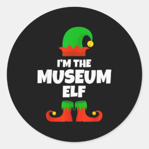 I'm The Museum Elf Family Pajama Christmas Funny  Classic Round Sticker