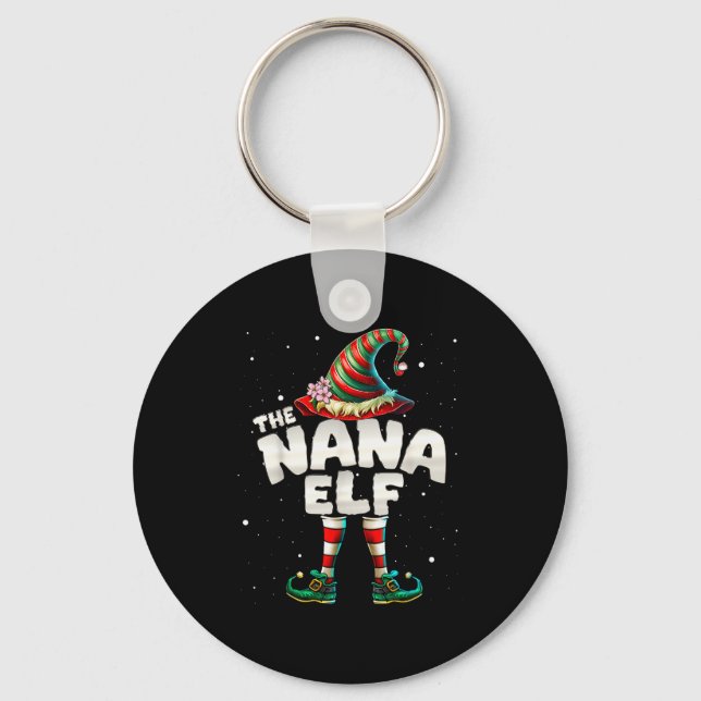 I'm The Nana Elf Family Matching Group Christmas  Keychain (Front)