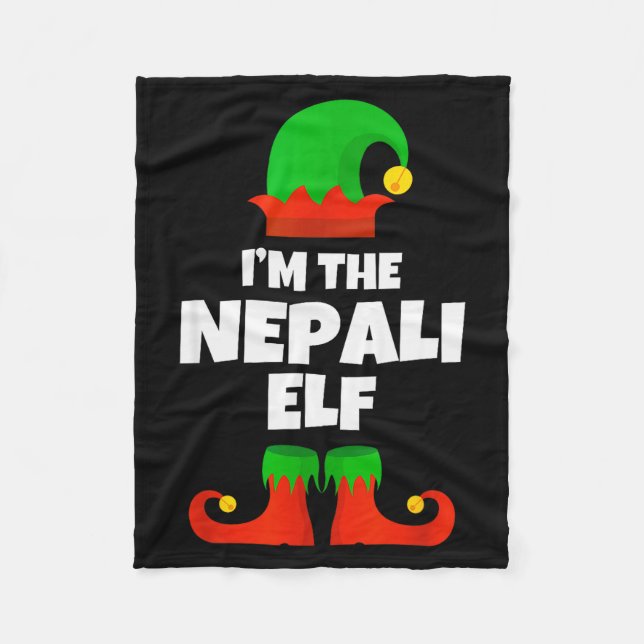 I'm The Nepali Elf Family Pajama Christmas Funny N Fleece Blanket (Front)