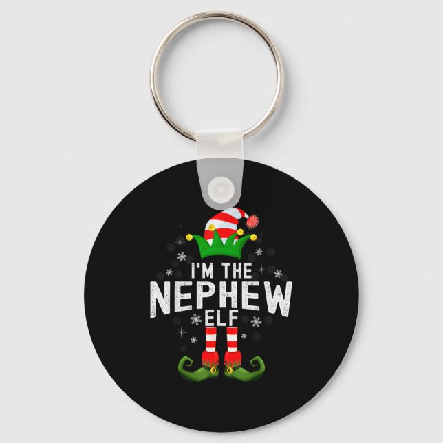 I'm The Nephew Elf Christmas Family Pjs Costume  Keychain (Front)