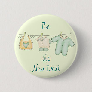 I'm the New Dad Baby Announcement 2 Inch Round Button