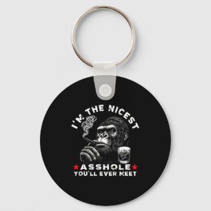 I'm The Nicest Hole You'll Ever Meet Monkey (on Ba Keychain
