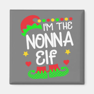 I'm The Nonna Elf Shirt Christmas Family Elf Costu Magnet