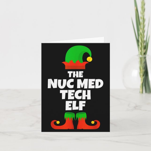 I'm The Nuc Med Tech Elf Family Pajama Christmas F Card (Front)