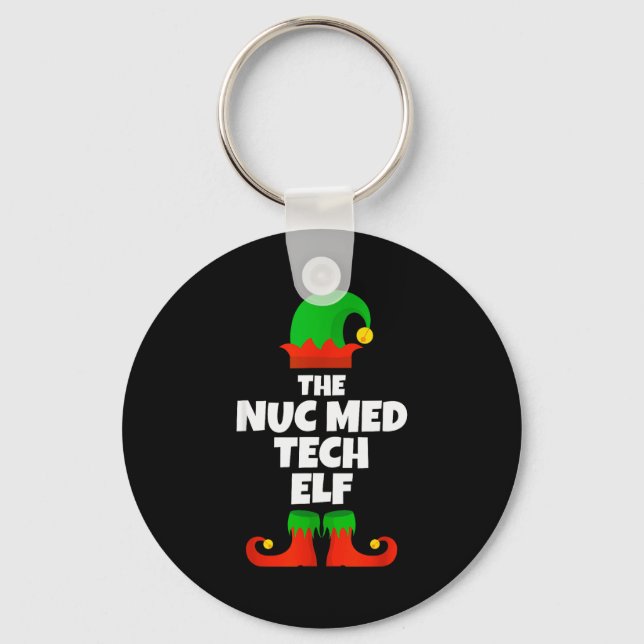 I'm The Nuc Med Tech Elf Family Pajama Christmas F Keychain (Front)