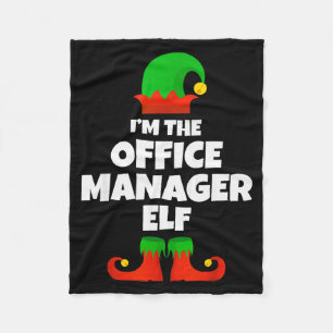 I'm The Office Manager Elf Family Pajama Christmas Fleece Blanket