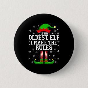 I'm The Oldest Elf Funny Christmas Family Matching 2 Inch Round Button
