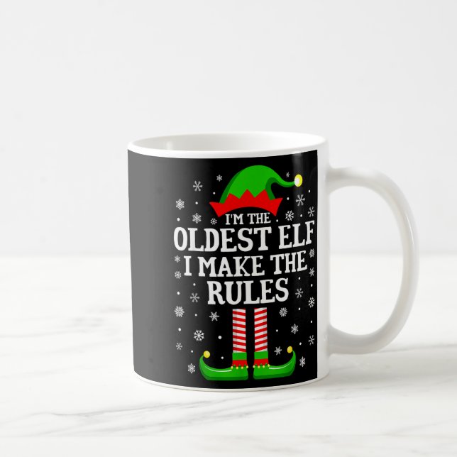 I'm The Oldest Elf Funny Christmas Family Matching Coffee Mug (Right)