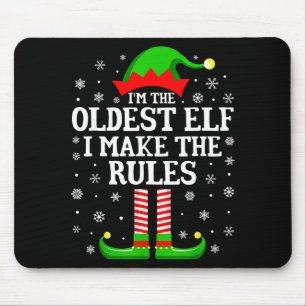 I'm The Oldest Elf Funny Christmas Family Matching Mouse Pad