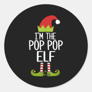I'm The P P Elf Shirt Matching Christmas Family S_ Classic Round Sticker