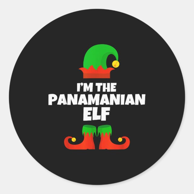 I'm The Panamanian Elf Family Pajama Christmas Fun Classic Round Sticker (Front)