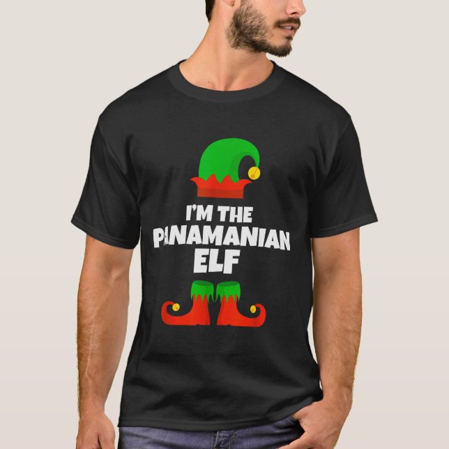 I'm The Panamanian Elf Family Pajama Christmas Fun T-Shirt (Front)